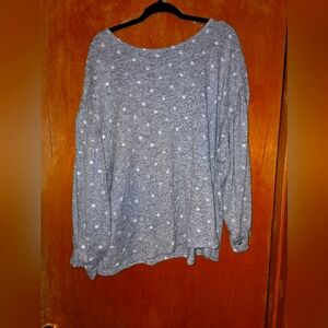 Gray Polka Dot Women's Top